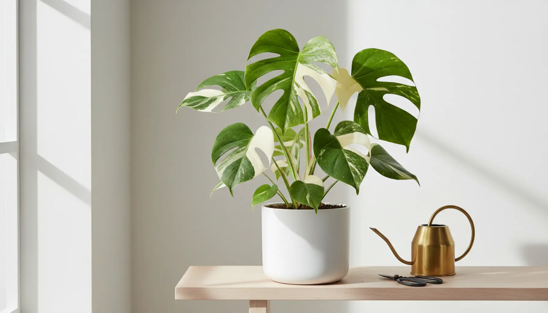 Monstera Variegata pielęgnacja i wymagania biało-zielonych liści w domu