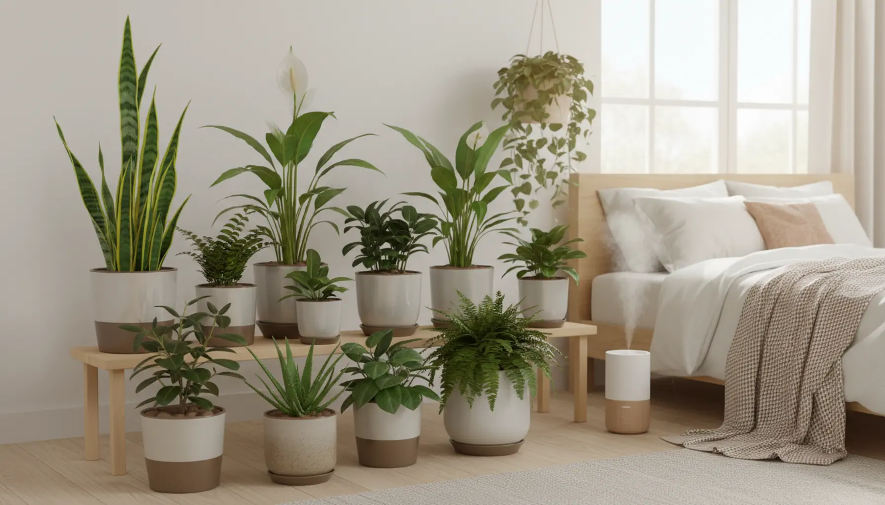 Najzdrowsze rośliny oczyszczające powietrze do sypialni w doniczkach